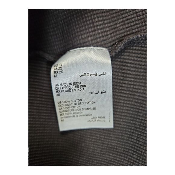 Style & Co Gray Embroidered Thermal Notch Neck Long Sleeve Top Size 2X - Picture 6 of 6